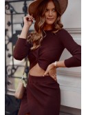 Ribbed sweatshirt skirt set, chocolate 072 - Online store - Boutique